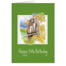 Funny Owl 70th Birthday Getting Older Card