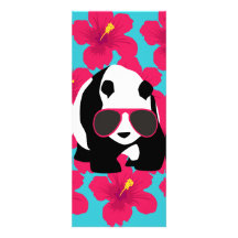 Funny Panda Bear Beach Bum Cool Sunglasses Tropics Invitations