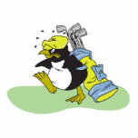 funny penguin golf caddy cartoon cut out