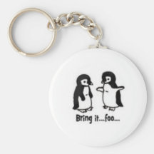 Funny penguins key chains