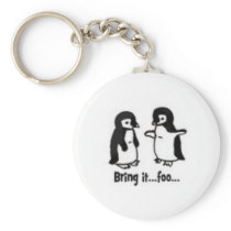 Funny penguins key chains