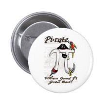 Funny Pi rate Pi Day Humour Pinback Buttons
