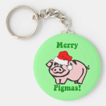 Funny pig Christmas Key Chain