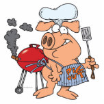 funny pig out BBQ barbecue piggy pig Photo Cutouts