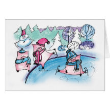 Funny piggies' Christmas Greeting Cards