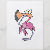 funny pink flamingo with foot in mouth flyers