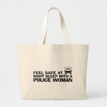 Funny Police Woman Tote Bag