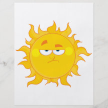 funny pouting sun cartoon custom flyer