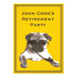 Funny Pug with Tie Retirement Party Invitation
