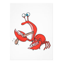 funny red crab pinching his tongue personalised invite