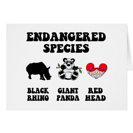 Funny redhead greeting cards
