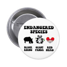 Funny redhead pinback button