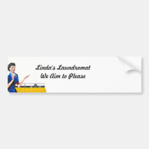 Funny Retro Housewife with Washing Machine Bumper Sticker
