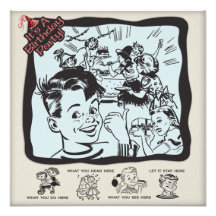 Funny Retro Kids Birthday Party Personalised Invitations