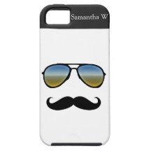 Funny Retro Sunglasses with Moustache iPhone 5 Cover
