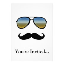 Funny Retro Sunglasses with Moustache Personalised Announcements