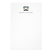 Funny Retro Sunglasses with Moustache Customised Stationery