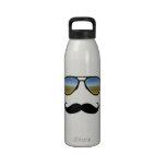 Funny Retro Sunglasses with Moustache Drinking Bottle