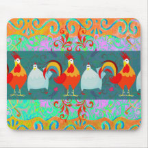 Funny Rooster Hen Funky Chicken Farm Animal Gifts Mouse Pads