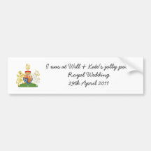Funny Royal Wedding souvenir car sticker Bumper Sticker