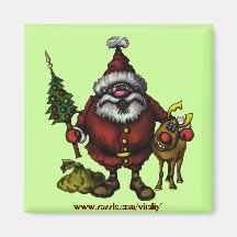 Funny Santa Christmas magnet design