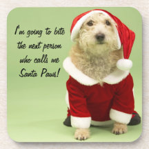 Funny Santa Dog Drink Coaster