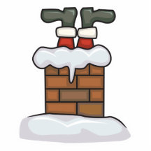 funny santa stuck in chimney acrylic cut outs