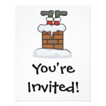 funny santa stuck in chimney custom invites