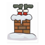 funny santa stuck in chimney post cards