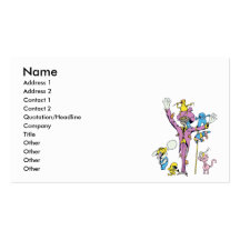 funny scarecrow and friend vector cartoon business card templates