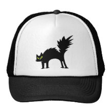 Funny Scared Black Cat Hats