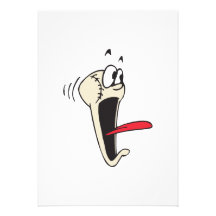 funny scared screamer cartoon baseball personalized invite