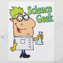 funny science geek cartoon character custom flyer