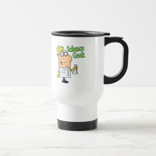 funny science geek cartoon character mugs