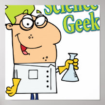 funny science geek cartoon character print