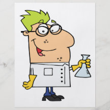 funny science nerd cartoon character custom flyer