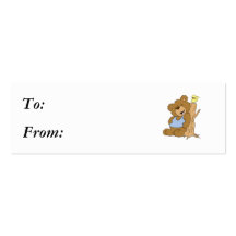 Funny Scratching Back Bear and Bird Business Card