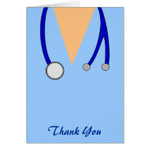 Funny Scrubs Nurses Whimsical Thank You Greeting Card