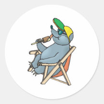 funny seal eating ice cream stickers