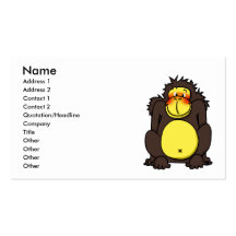Funny shy gorilla business card