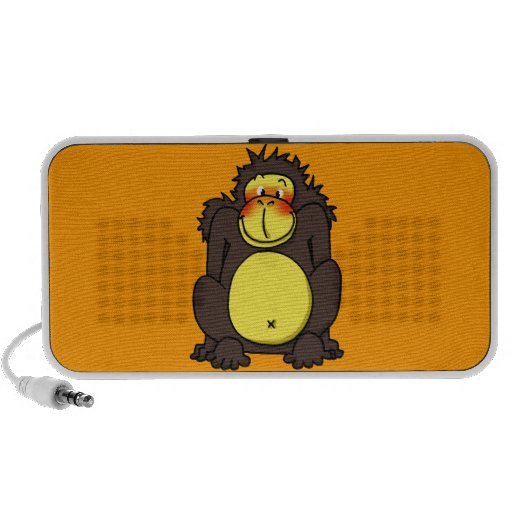 Funny shy gorilla iPhone speakers