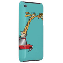 funny silly giraffe in a car commuting Case-Mate iPod touch case