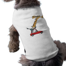 funny silly giraffe in a car commuting pet tshirt