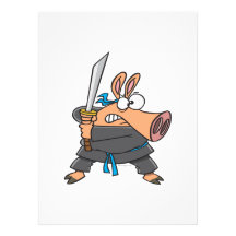 funny silly ninja karate pig piggy cartoon announcements