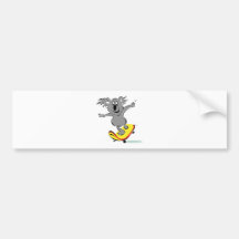 funny skateboarding koala bear bumper sticker