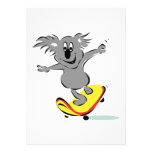funny skateboarding koala bear custom invitation