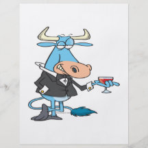 funny sophisticated bull cartoon flyer