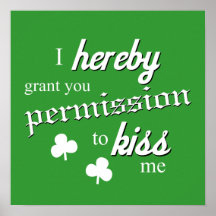 Funny St Patricks day kiss me irish print