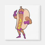 funny super hero hot dog character refrigerator magnets
