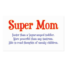 Funny Super Mum gifts and cards for your super mum Business Card Template